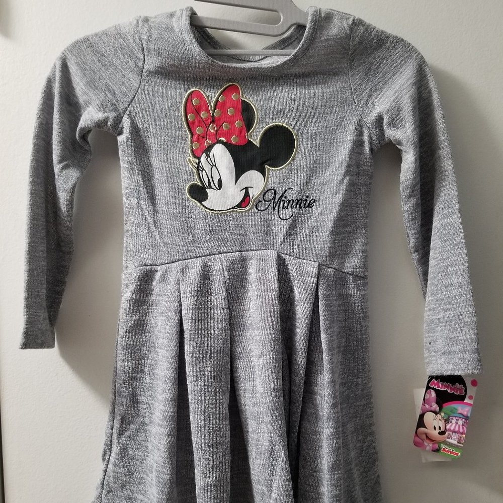 Long sleeve Minnie mouse plearted knit dress